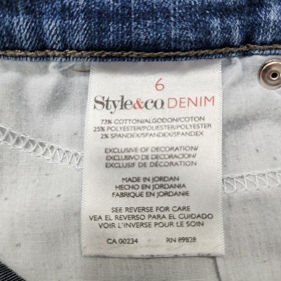 Style&Co Jeans Womens 6 Blue High Rise Straight Leg Stretch Denim Causal Classic - Picture 8 of 15